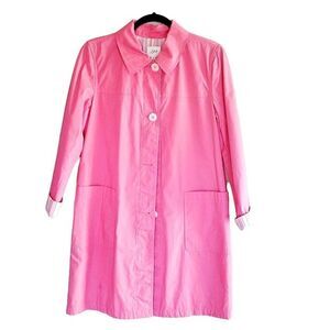 J. Jill Womens Jacket Pink S Spring Water Resistant  Trench Coat